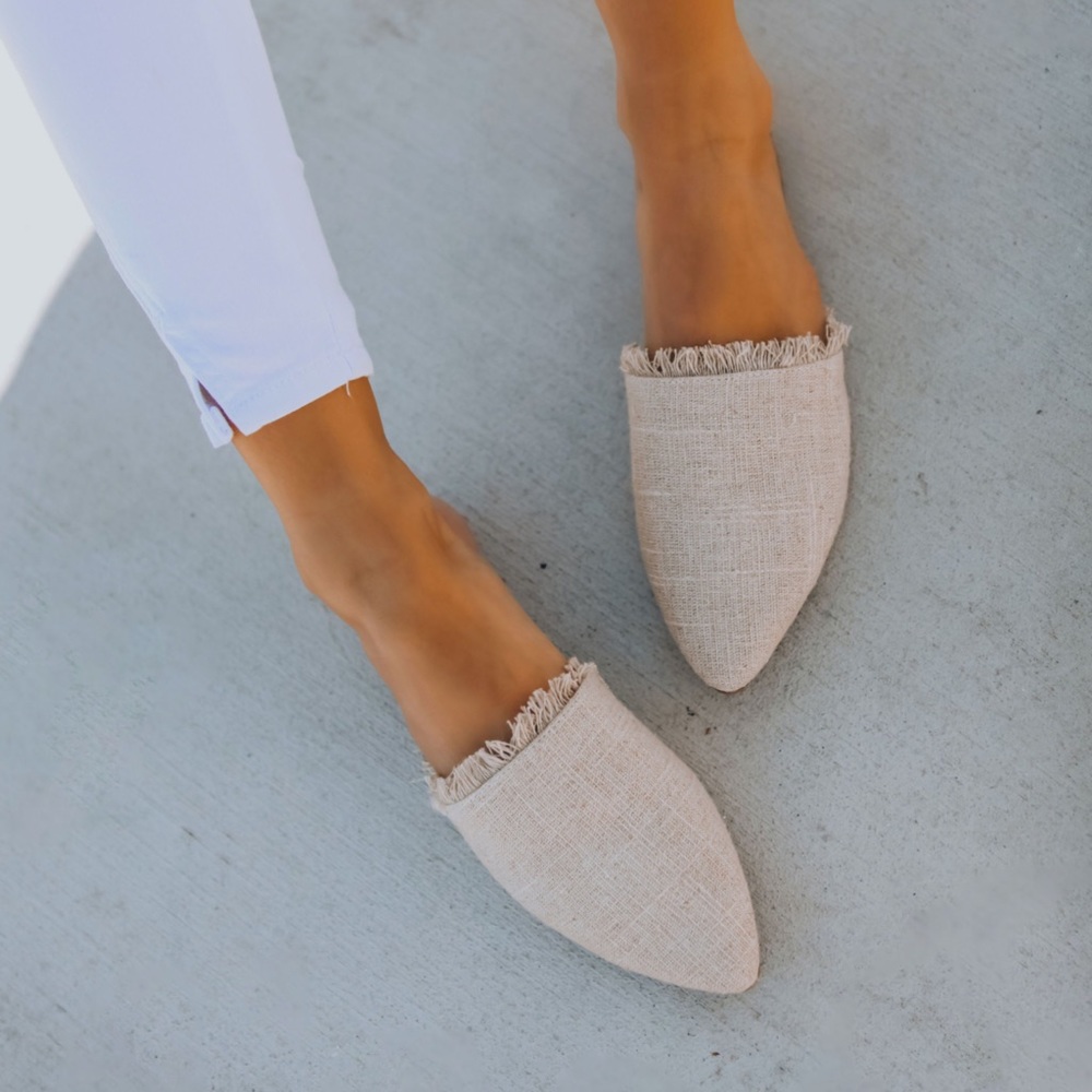 Natural | Woven Fringe Flat Mule - Picture 8 of 8